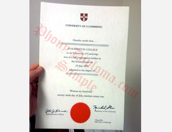 University of Cambridge - Fake Diploma Sample from United Kingdom